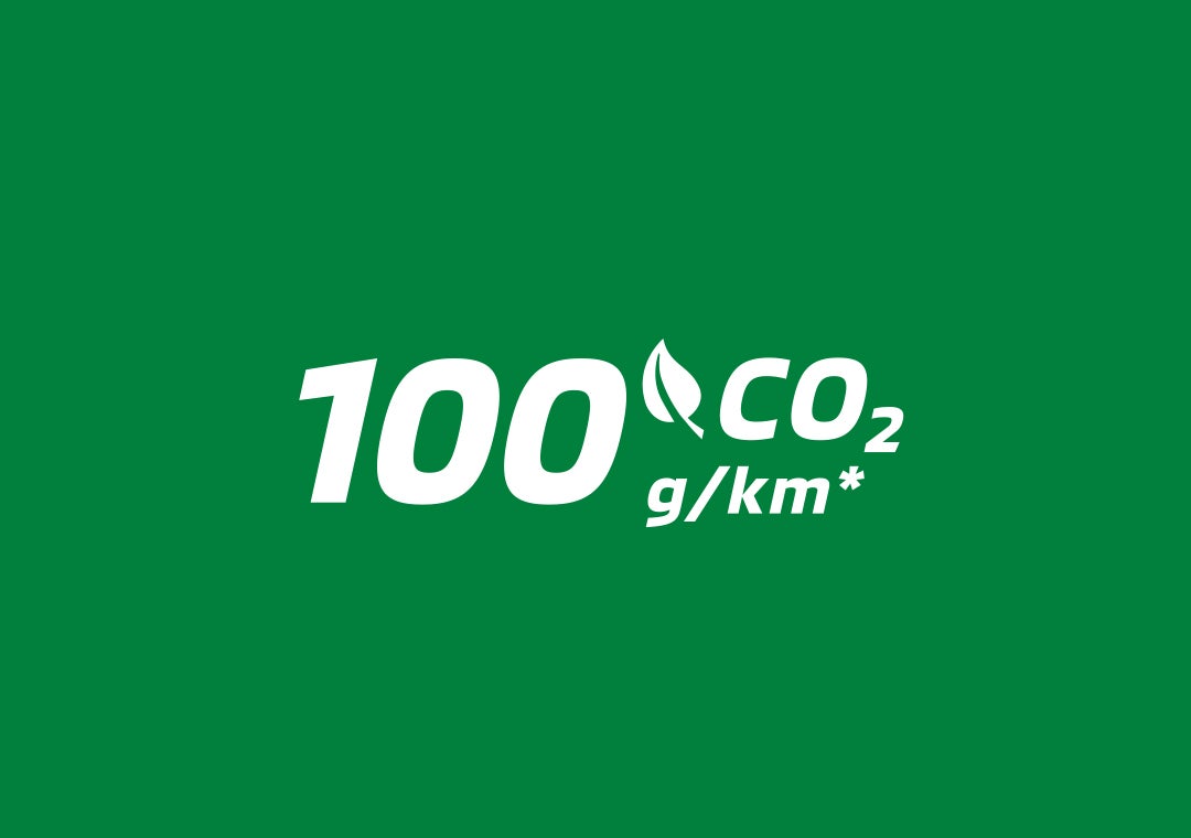 A carbon emission rate of as low as 100 g/km