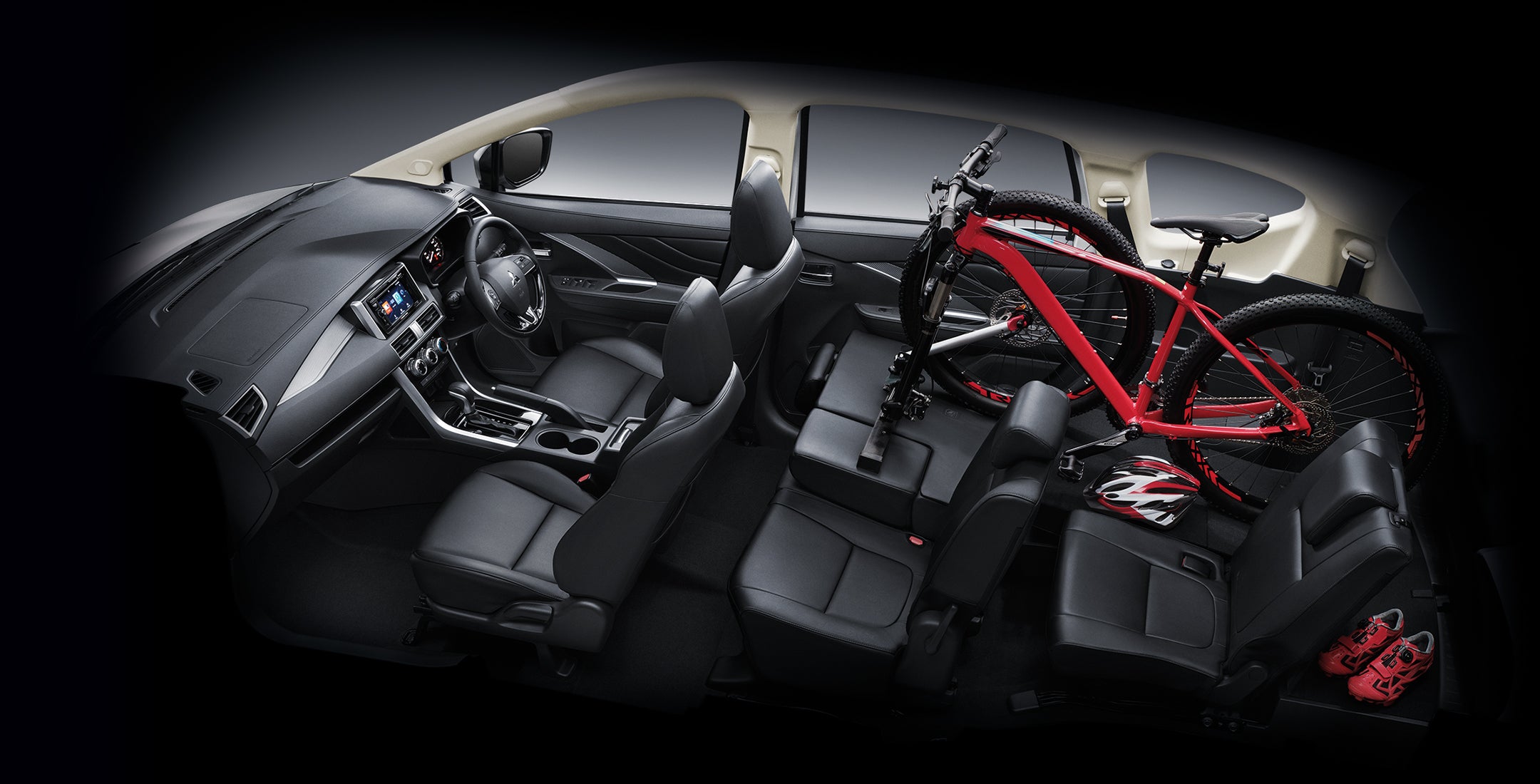 Second and third seats fold fully flat left-right.